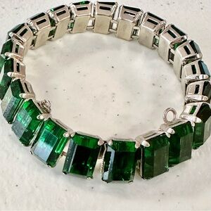 Vintage - Emerald Green and Silver Bracelet